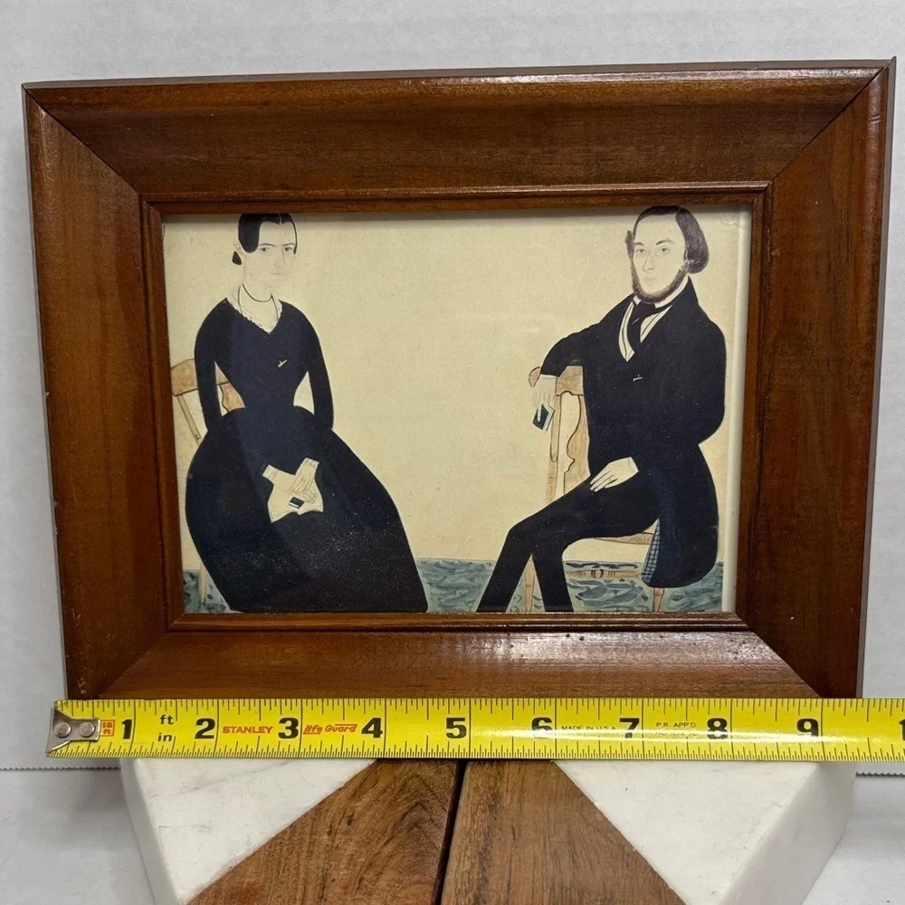 Mr. & Mrs. Eben Davis Print with Wood Frame by Eben P. Davis